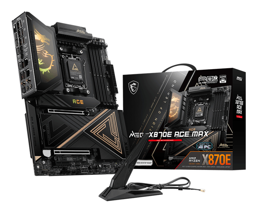 MSI MB MEG X870E ACE MAX,X870E,AM5,4DDR5,2PCI-Ex16,1PCI-Ex4,5M.2,4SATA3,2USB4,1USB3.2 Gen2x2,11U